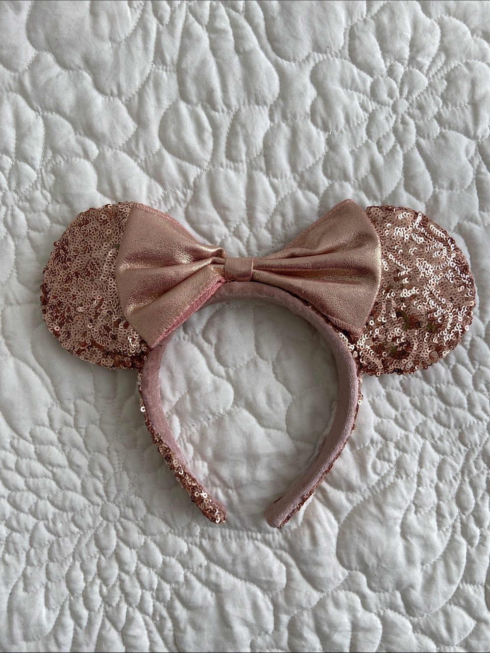 Rose Gold Sequin Minnie Mouse Ear Headband